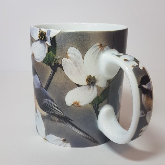 "Springtime Chickadees" by Russell Cobane Reflective Art Porcelain Mug Teacup - Picture 3 of 16